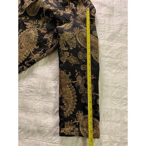 French Laundry Womens Large Blazer Jacket Black Gold Paisley Floral Button Up - Picture 7 of 8